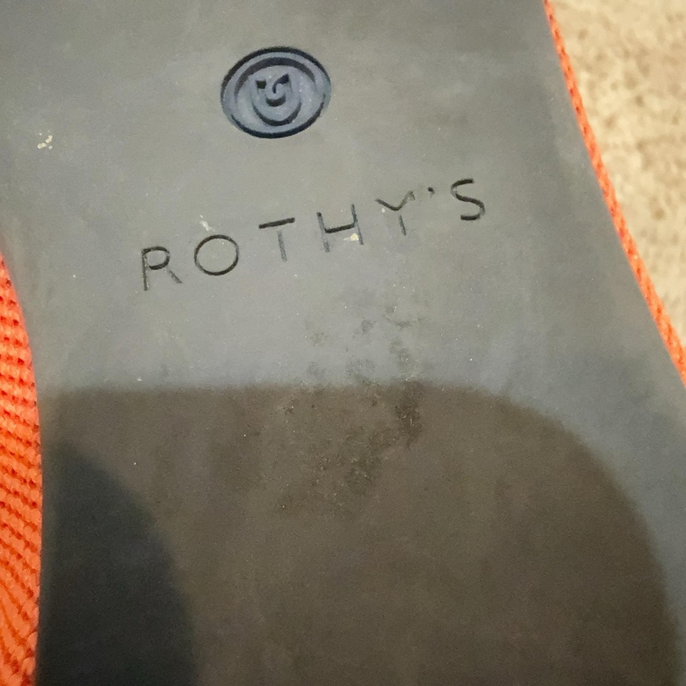 Rothy's The Point Shoes Womens Size 10.5 Orange Flats Pointed Toe Eco Friendly - Picture 5 of 8